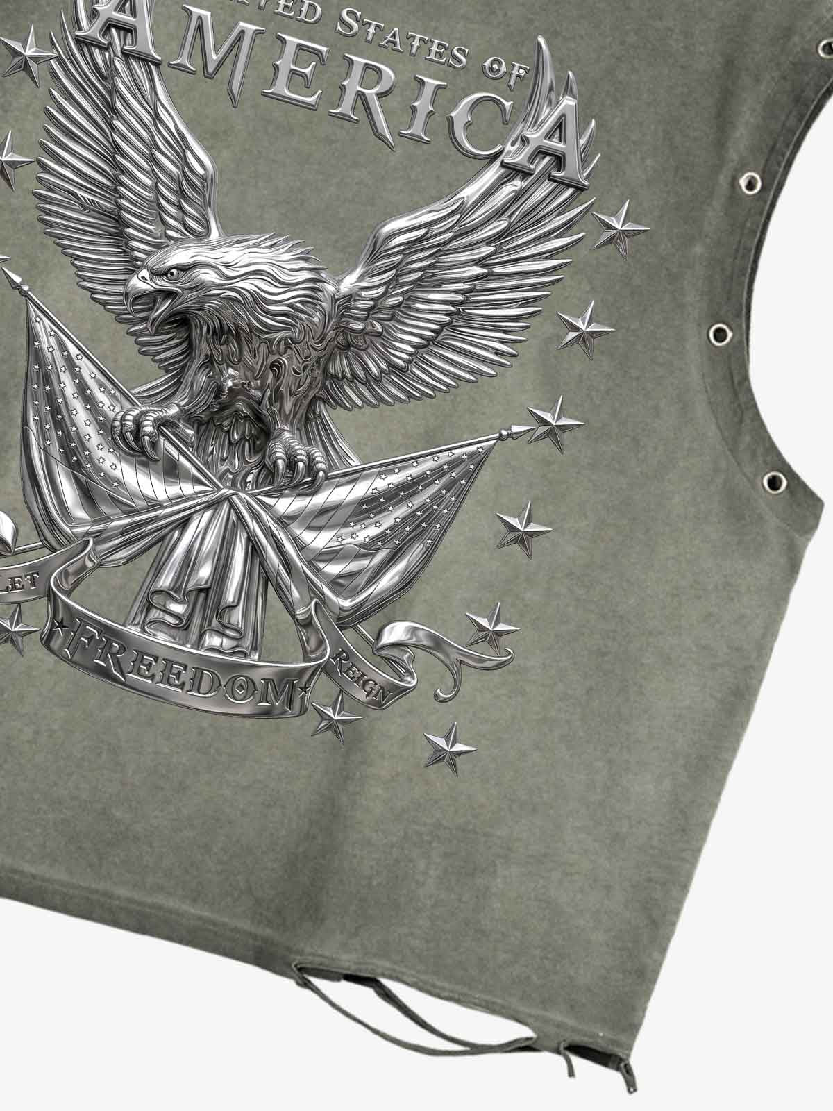 Vintage Freedom Eagle Sleeveless T-Shirt - Image 6