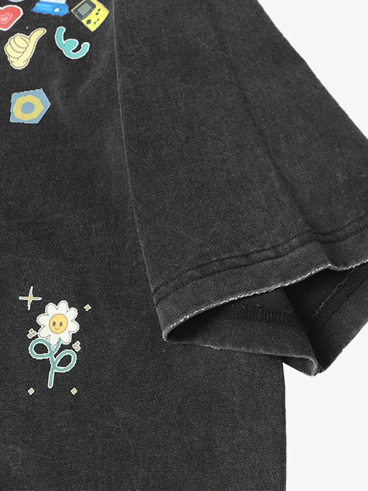 Vintage Gaming Sticker Style Motif Oversized T-Shirt - Image 11