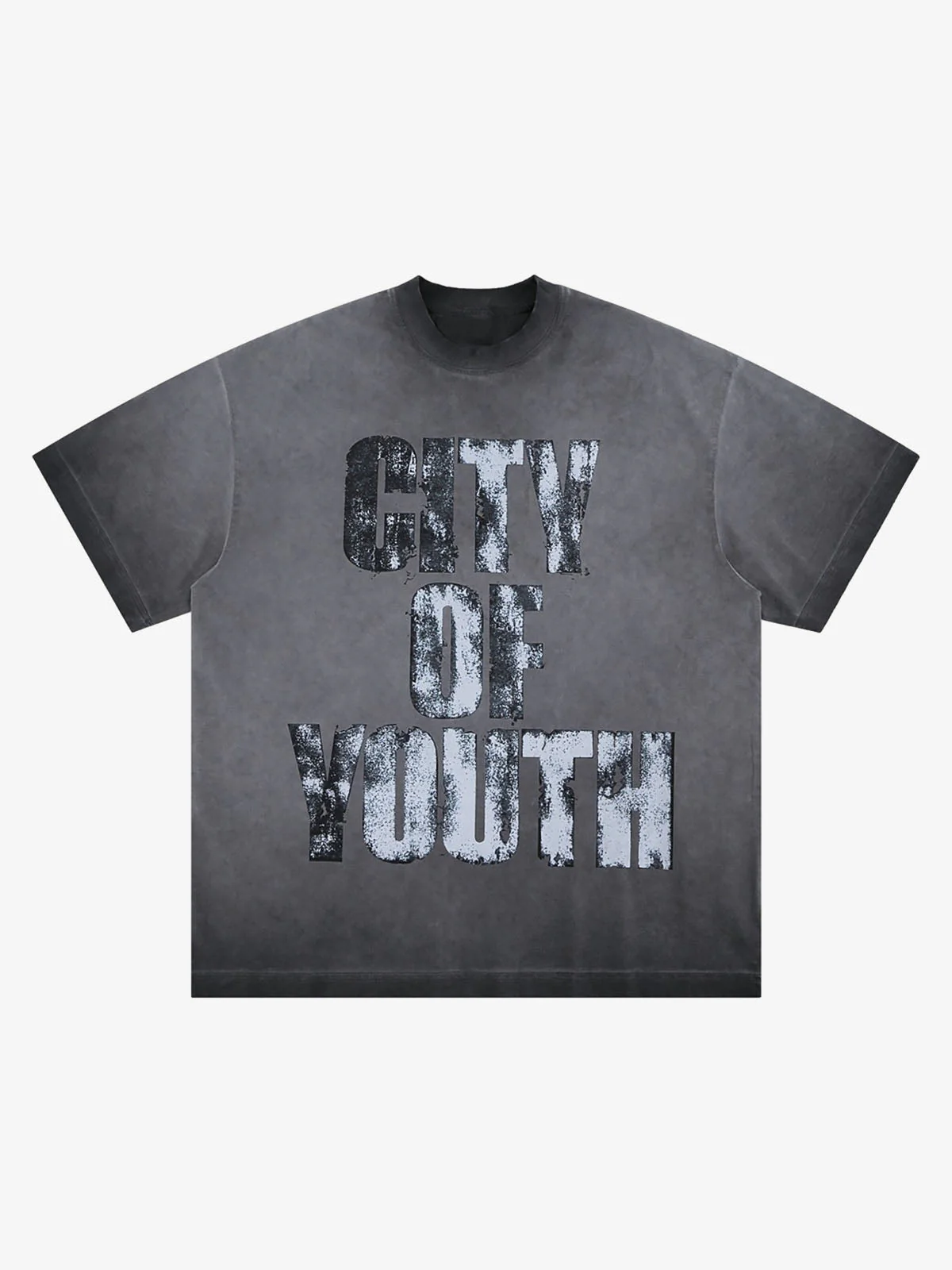 Vintage Gradient Spray Letter Print T-Shirt