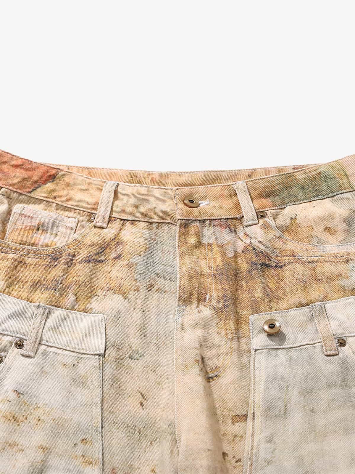 Vintage High Street Mud-Dyed Distressed Baggy Jeans - Image 12