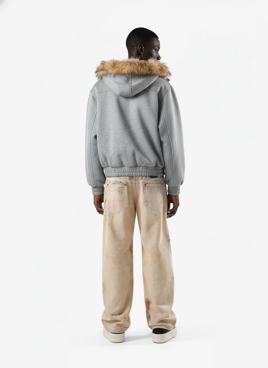 Vintage High Street Mud-Dyed Distressed Baggy Jeans - Image 4