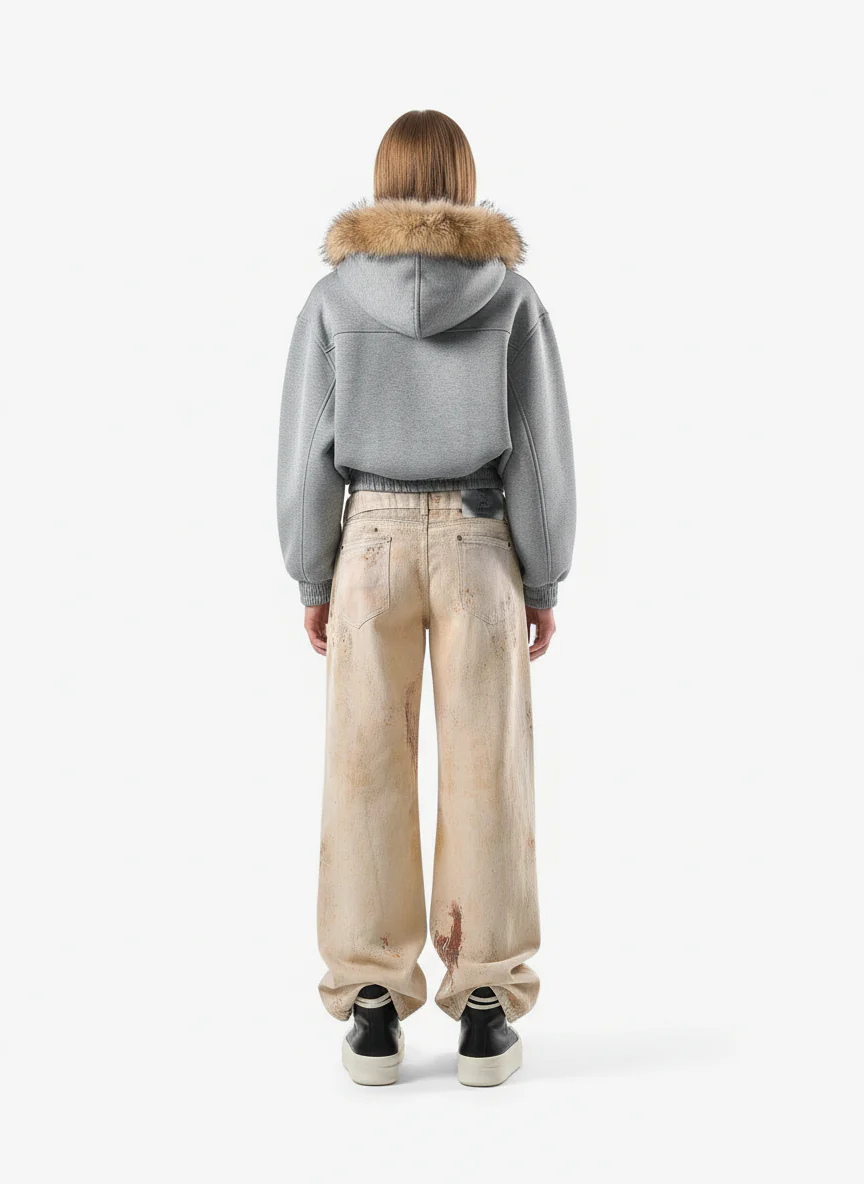 Vintage High Street Mud-Dyed Distressed Baggy Jeans - Image 7