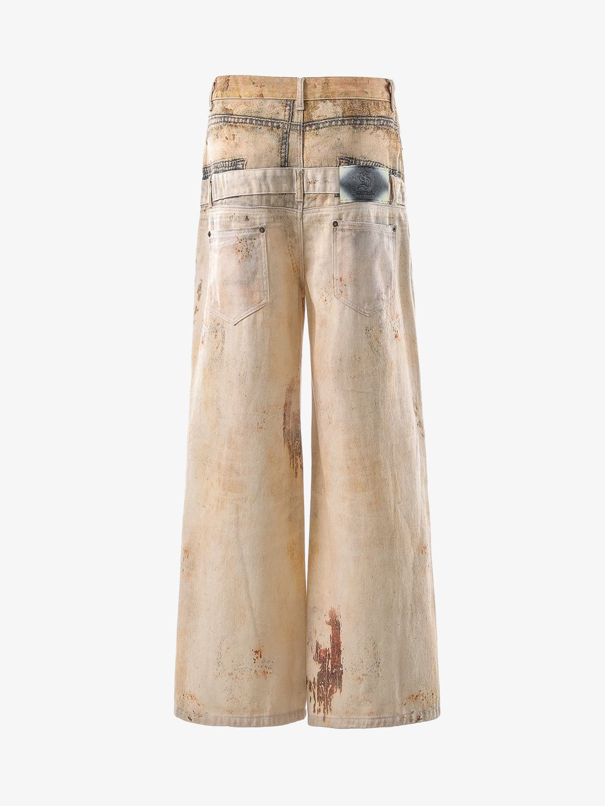 Vintage High Street Mud-Dyed Distressed Baggy Jeans - Image 8