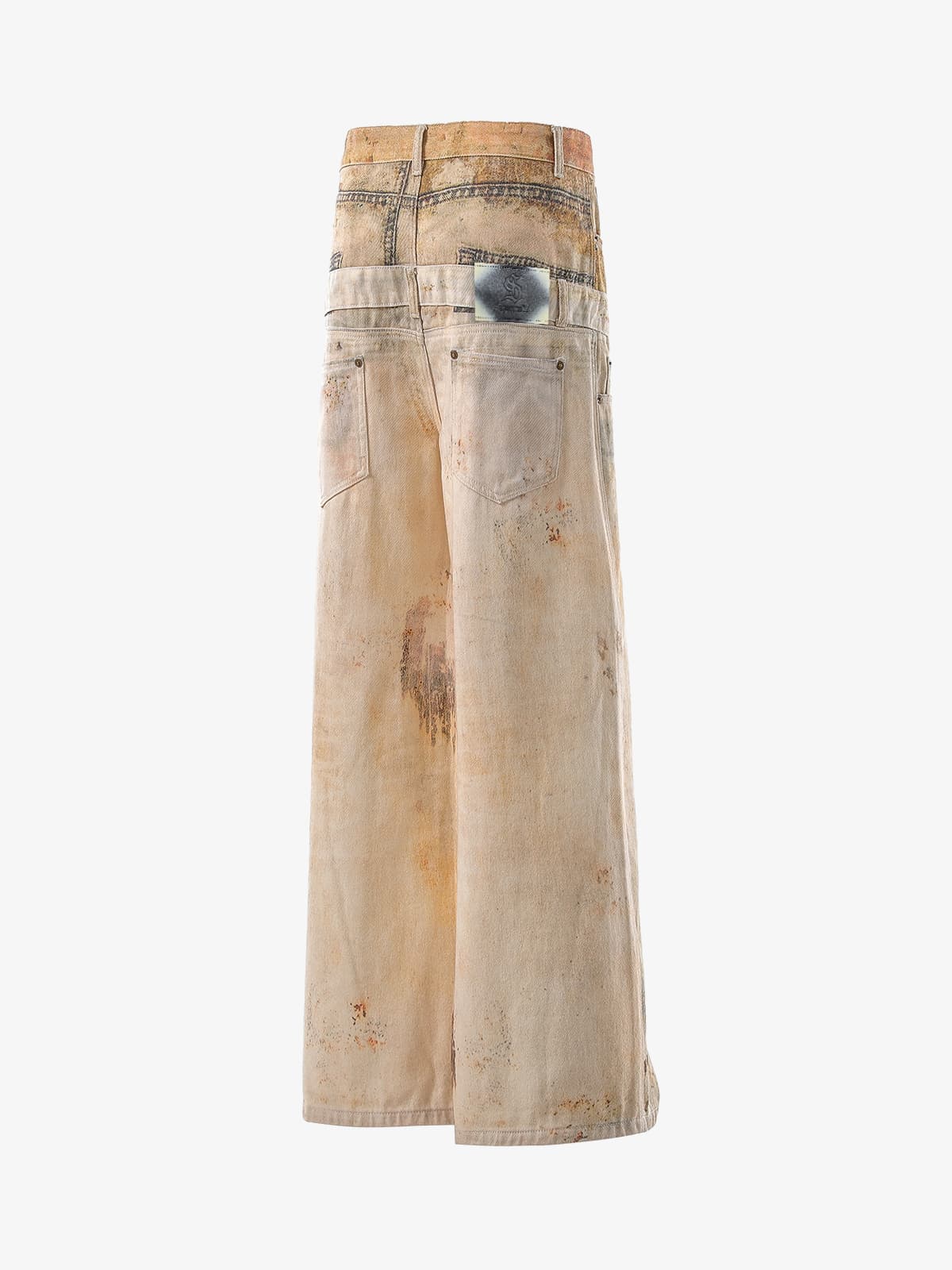 Vintage High Street Mud-Dyed Distressed Baggy Jeans - Image 9