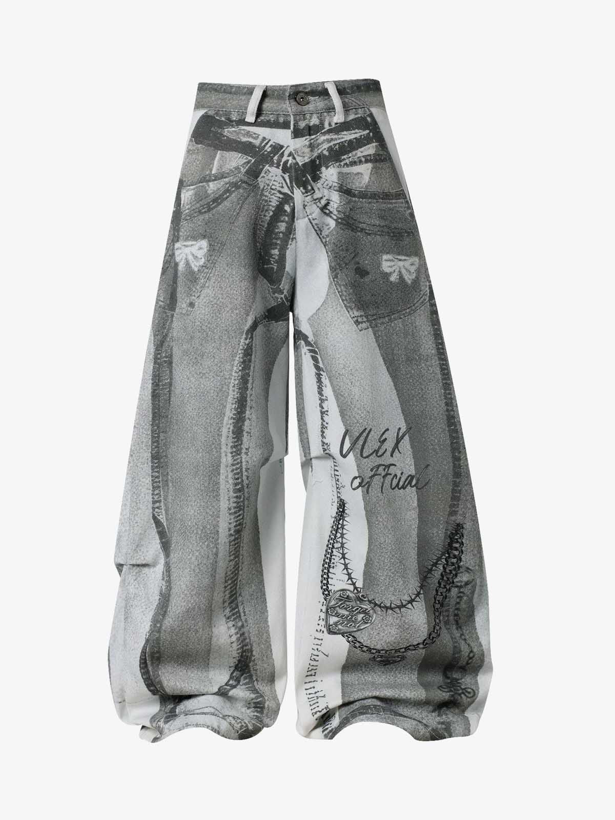 Vintage Illusion Graphic Ultra-Baggy Jeans - Image 2