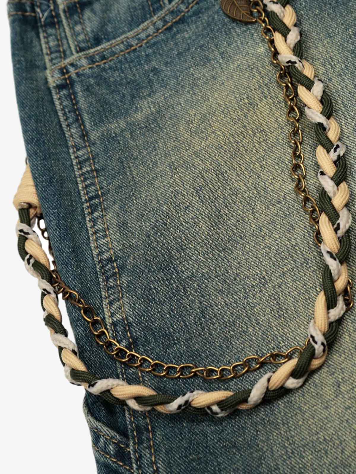 Vintage Inkjet Dirty Dye Washed Scimitar Distressed Jeans - Image 8