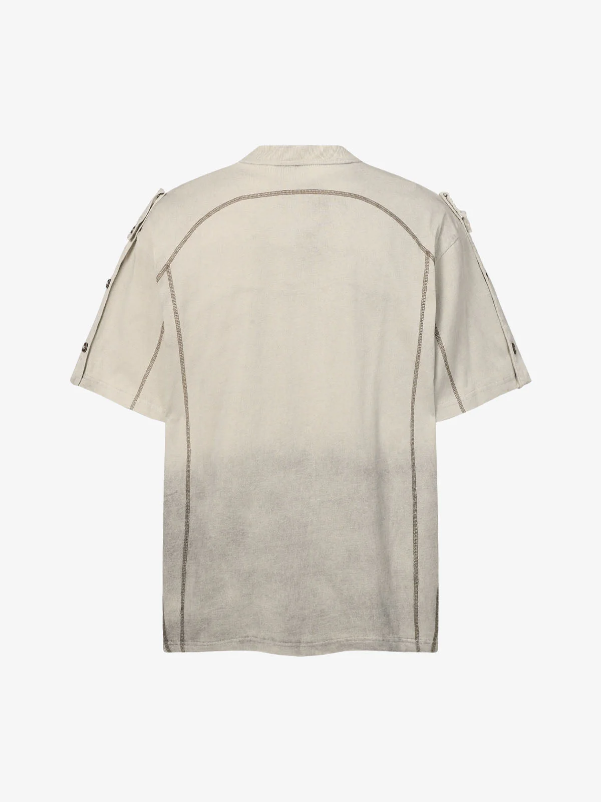 Vintage-Inspired Ombré Wash Henley Detail T-Shirt - Image 3