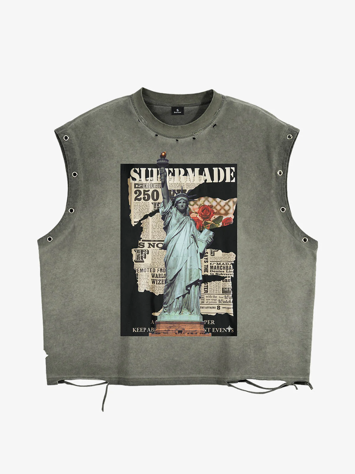 Vintage Liberty Newspaper Sleeveless T-Shirt