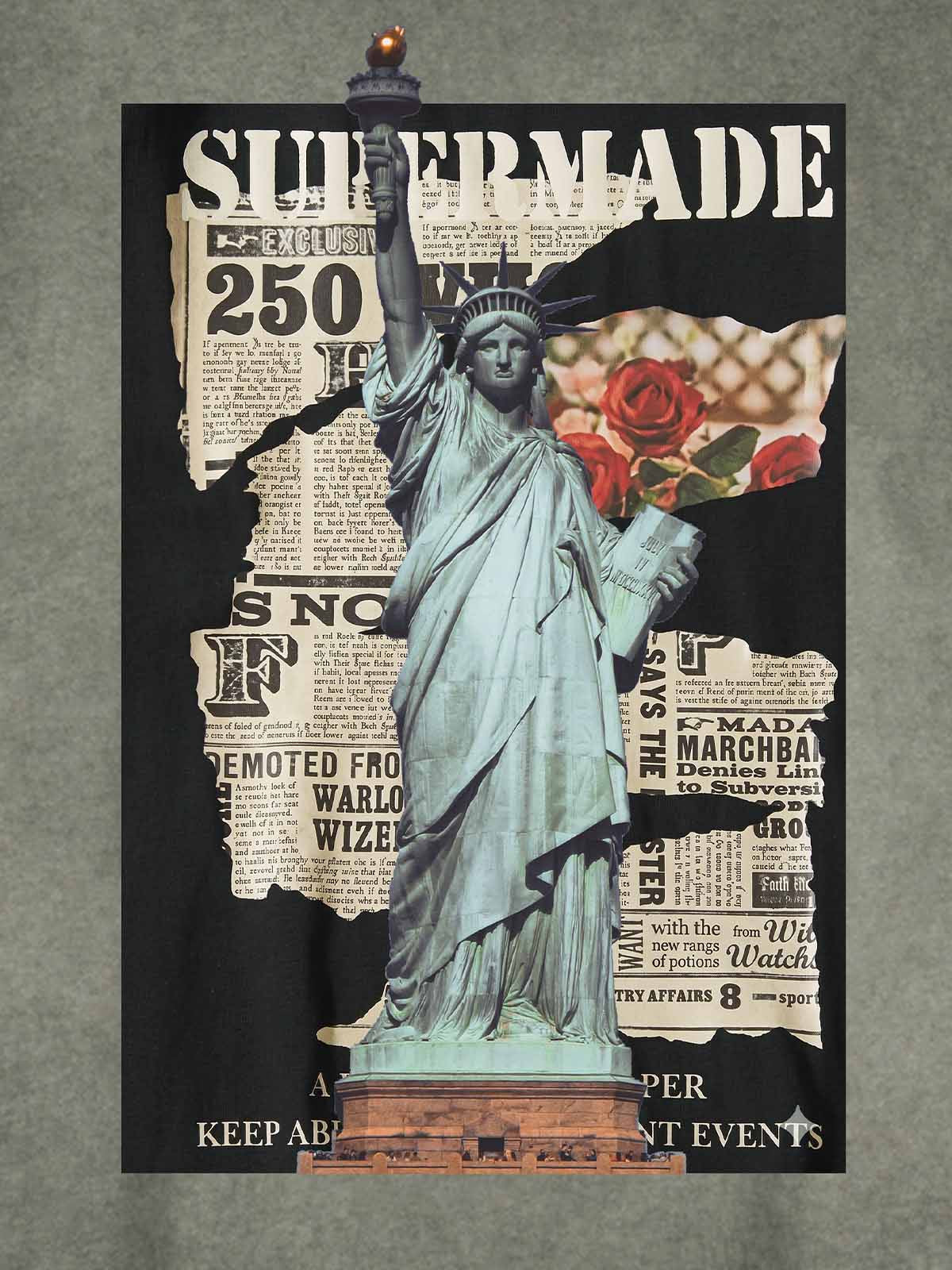 Vintage Liberty Newspaper Sleeveless T-Shirt - Image 5