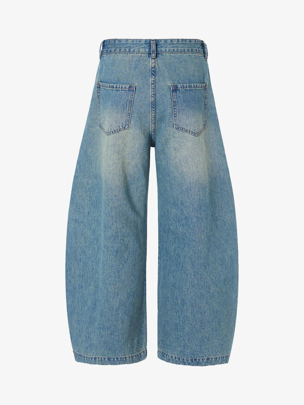 Vintage Light-Wash Pleated Barrel Jeans - 2586 - Image 2