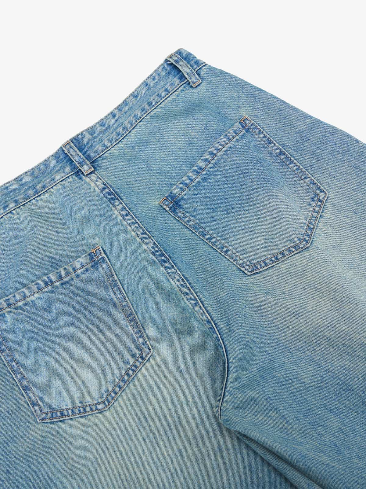 Vintage Light-Wash Pleated Barrel Jeans - 2586 - Image 5