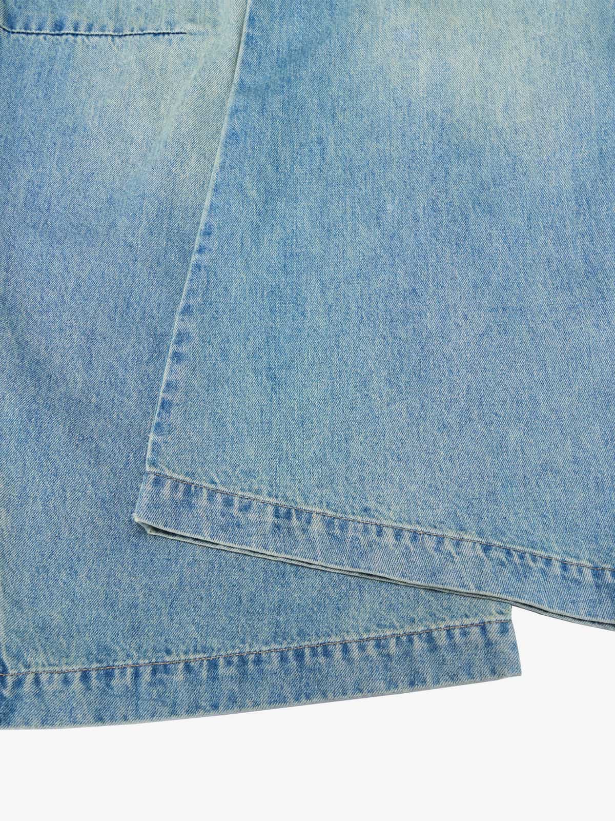 Vintage Light-Wash Pleated Barrel Jeans - 2586 - Image 6