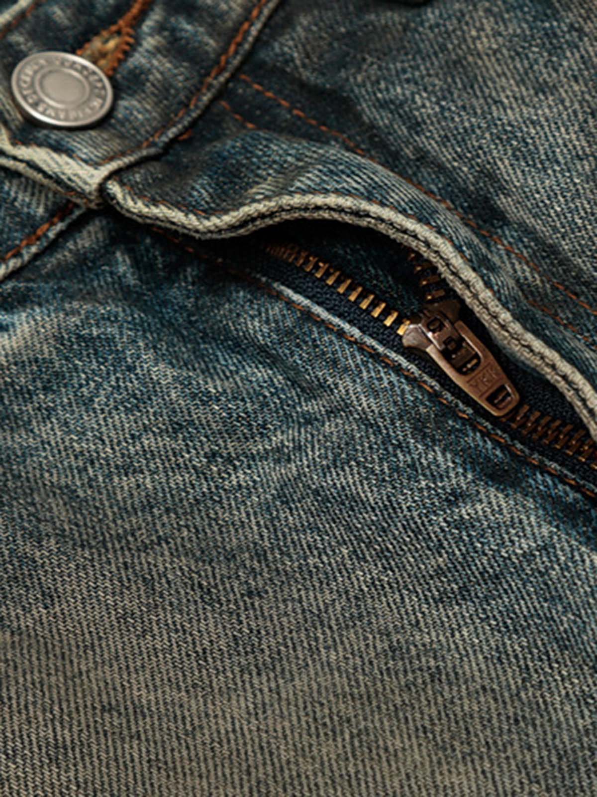 Vintage Mud-Dyed Distressed Barrel Jeans - 2537 - Image 5
