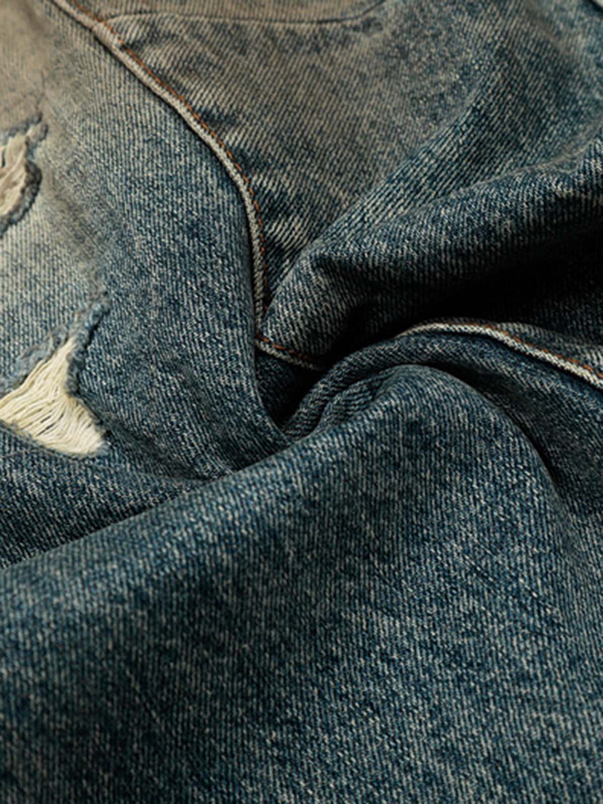 Vintage Mud-Dyed Distressed Barrel Jeans - 2537 - Image 6