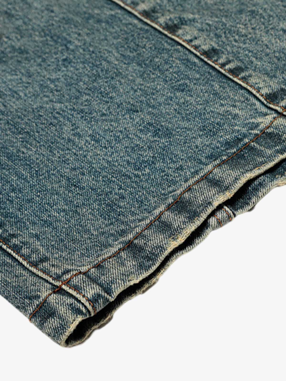 Vintage Mud-Dyed Distressed Barrel Jeans - 2537 - Image 7