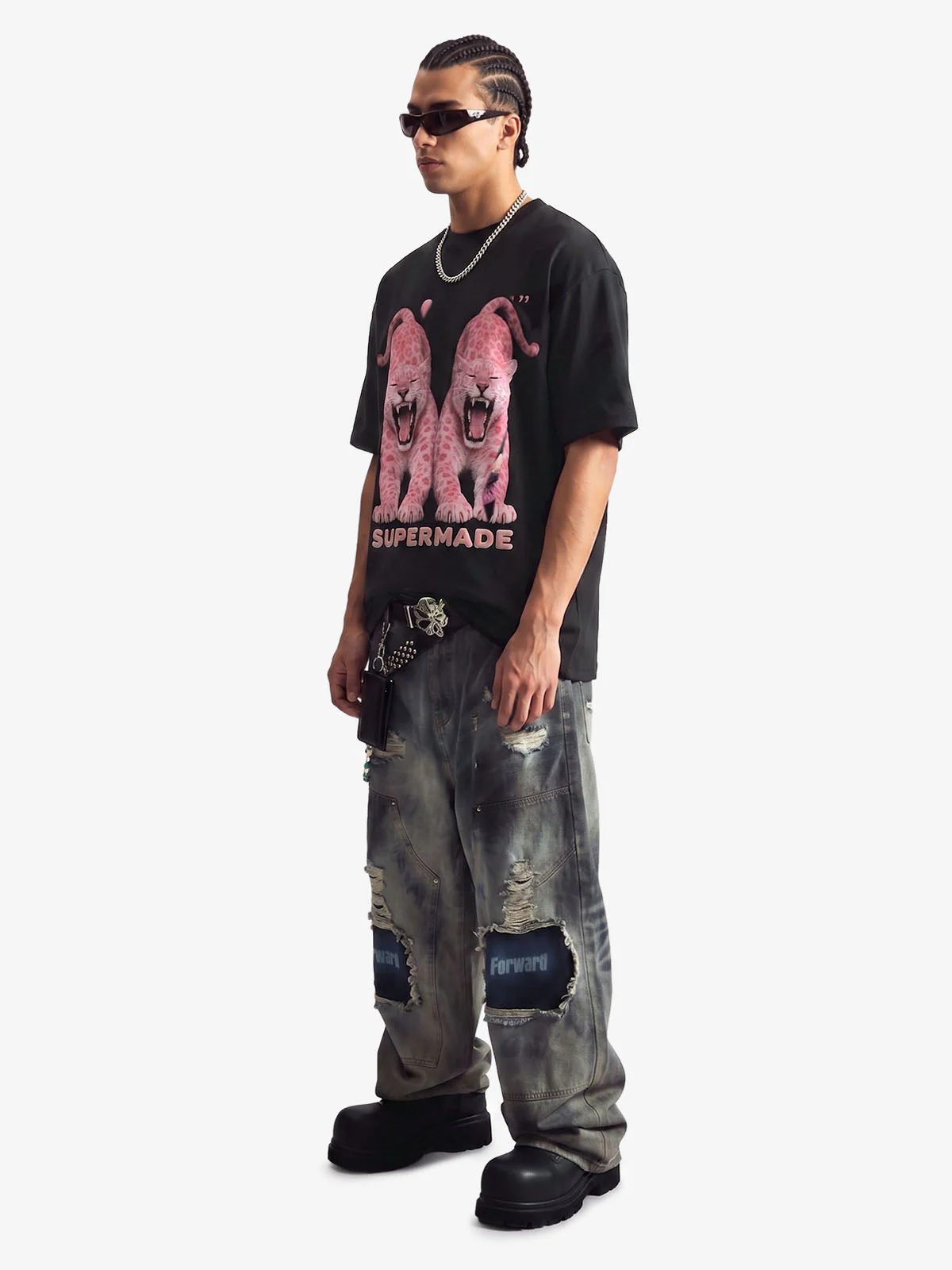 Vintage Pink Leopard Graphic T-Shirt - Image 3