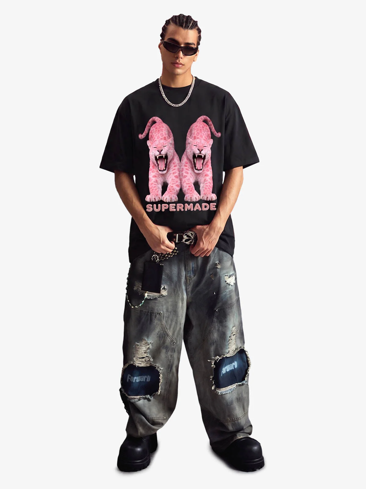 Vintage Pink Leopard Graphic T-Shirt - Image 4