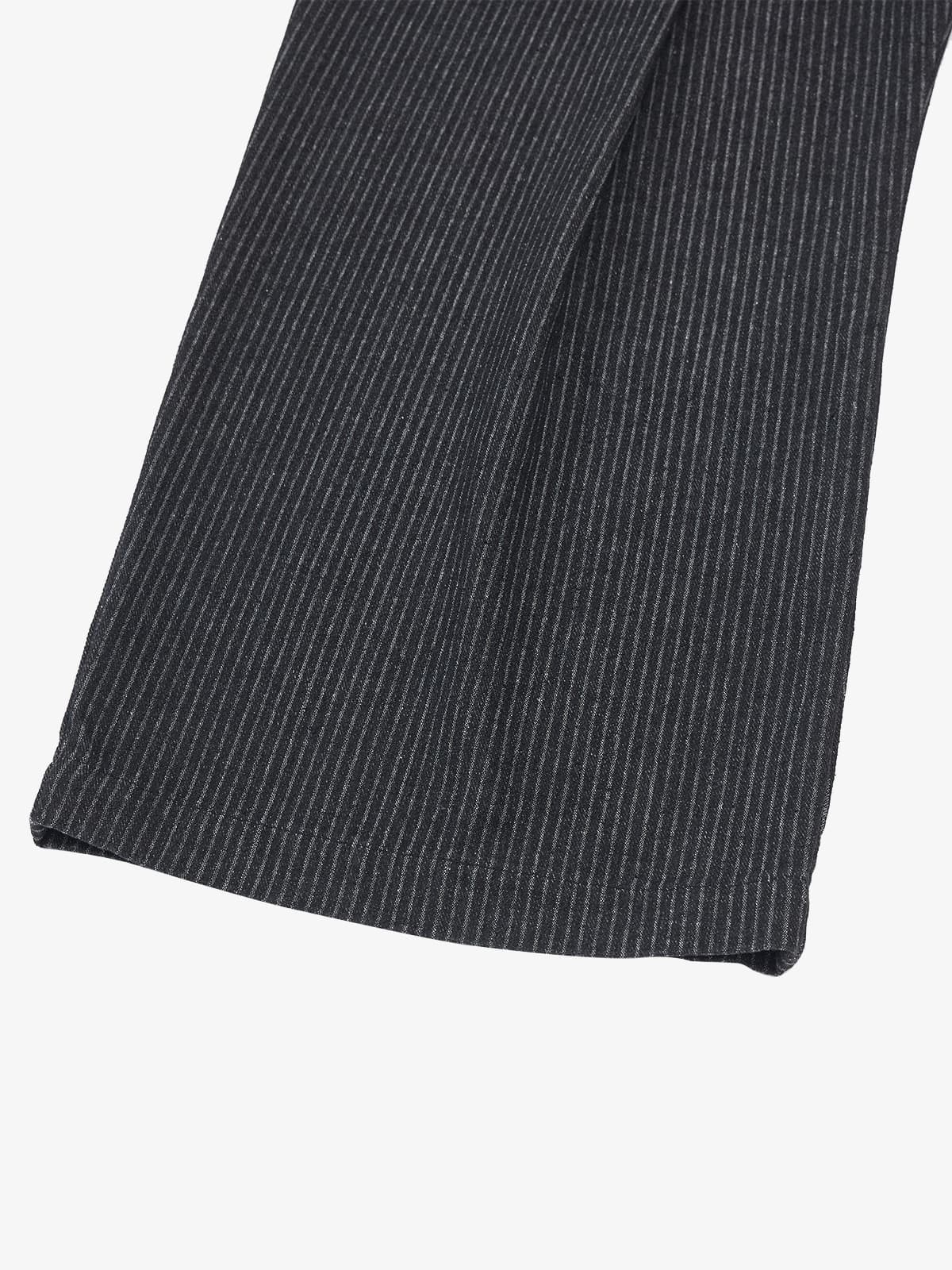 Vintage Pinstripe Pleated Wide-Leg Barrel Pants - Image 11