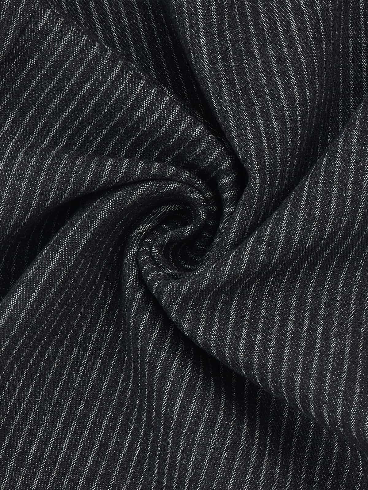 Vintage Pinstripe Pleated Wide-Leg Barrel Pants - Image 12