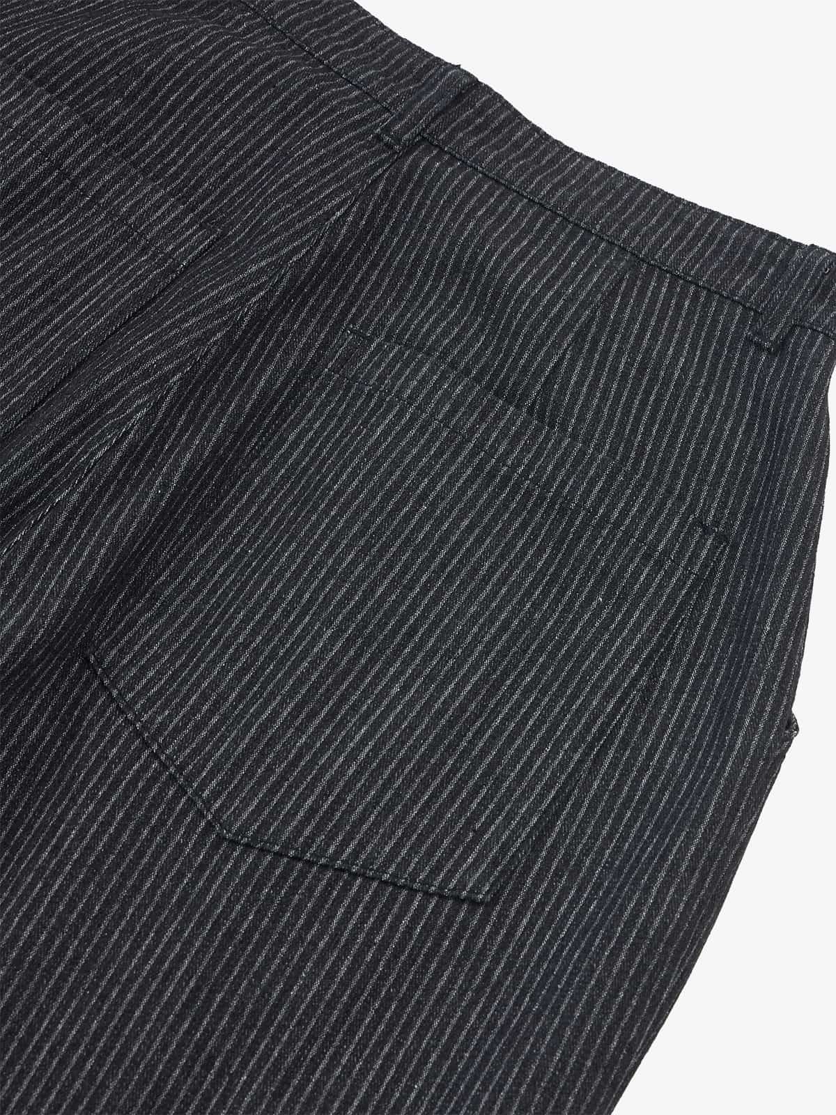 Vintage Pinstripe Pleated Wide-Leg Barrel Pants - Image 8