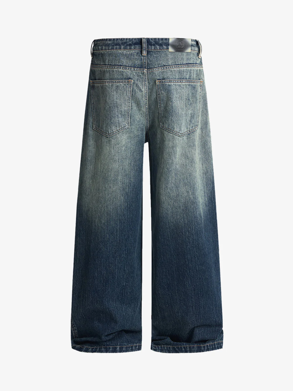 Vintage Pleated Fade Baggy Jeans - Image 2