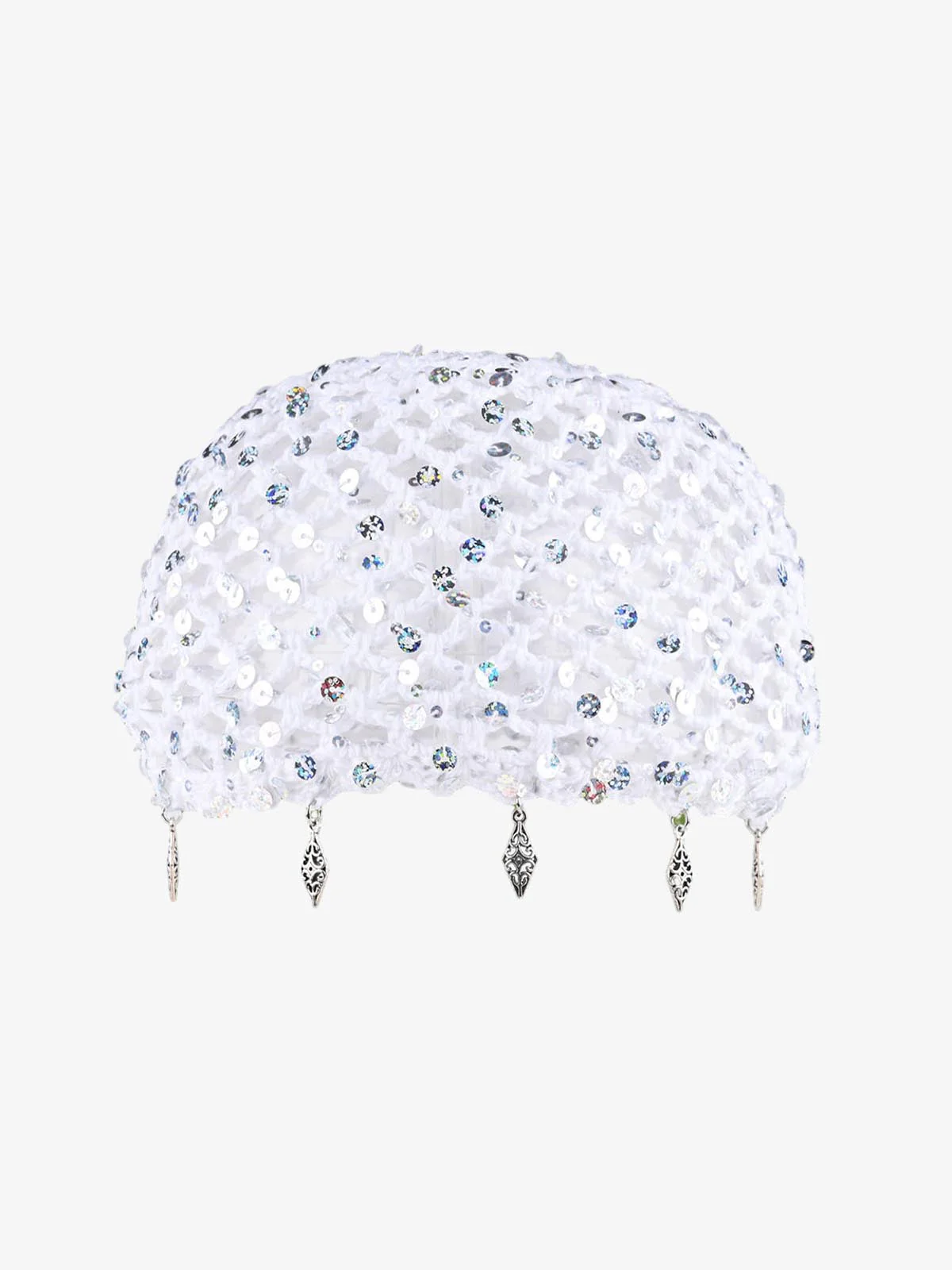 Vintage Sequin Mesh Beaded Fringe Cap - Image 4