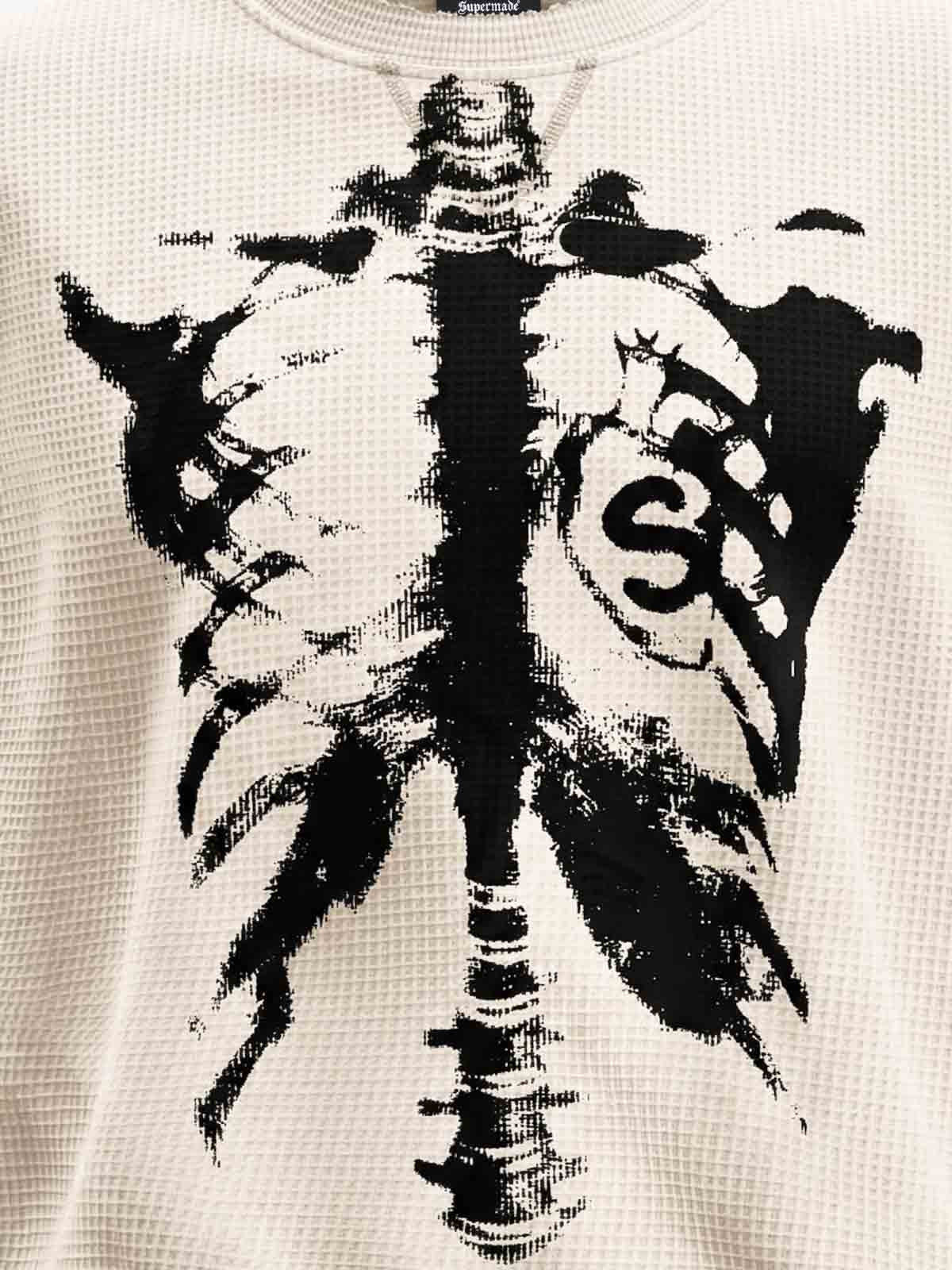 Vintage Skeleton Graphic Waffle Knit Sleeveless Vest - Image 12