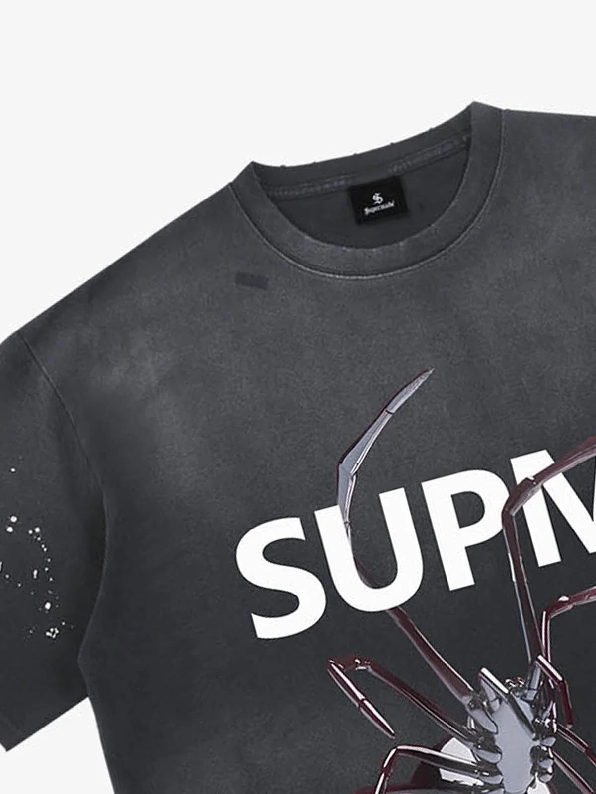 Vintage Spider Graphic Washed T-Shirt - Image 9