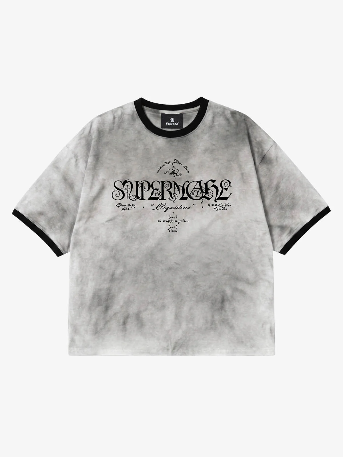 Vintage Splatter Wash Contrast Ringer Graphic T-Shirt - Image 2