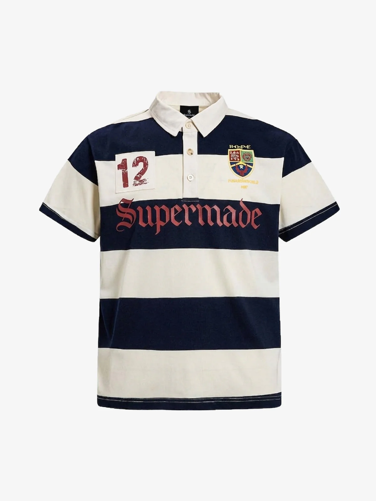 Vintage Striped Rugby Polo Shirt