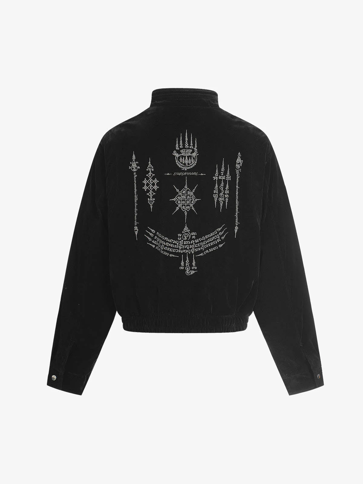 Vintage Suede Embroidered Metal Clip Down Jacket - 2626 - Image 12