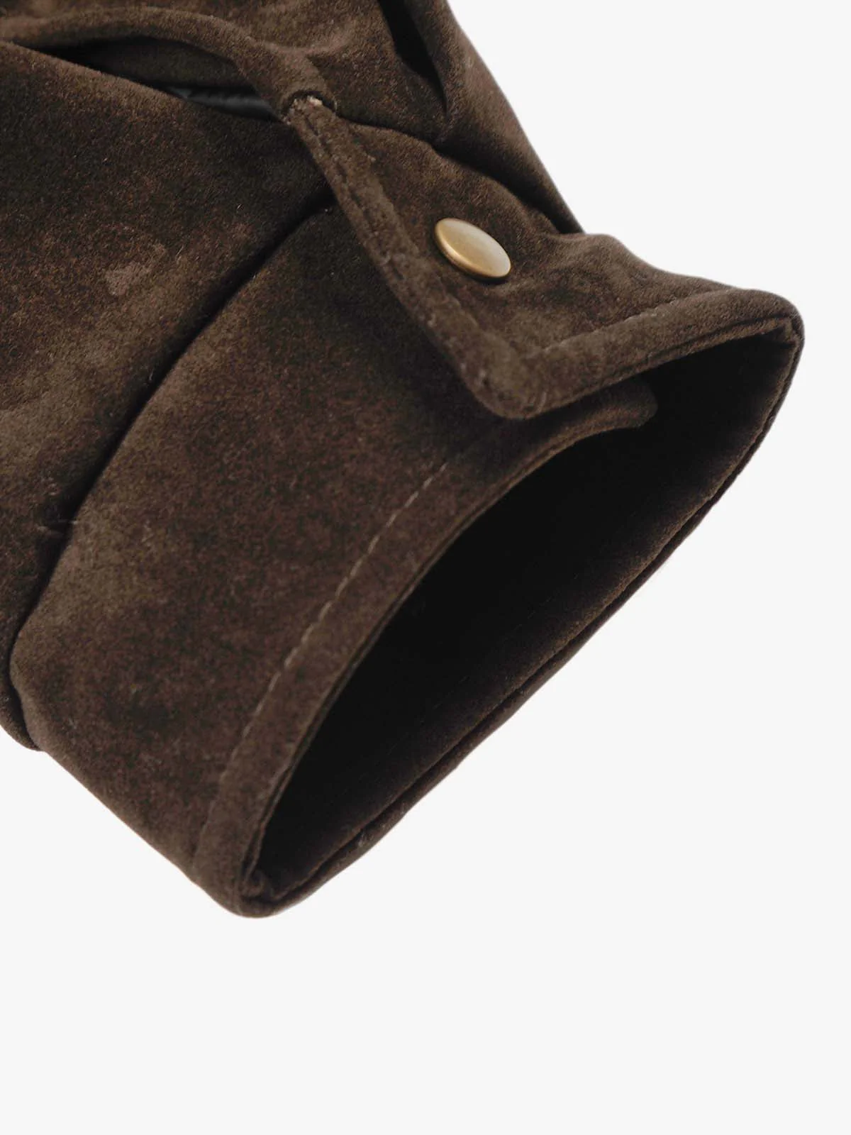 Vintage Suede Embroidered Metal Clip Down Jacket - 2626 - Image 13