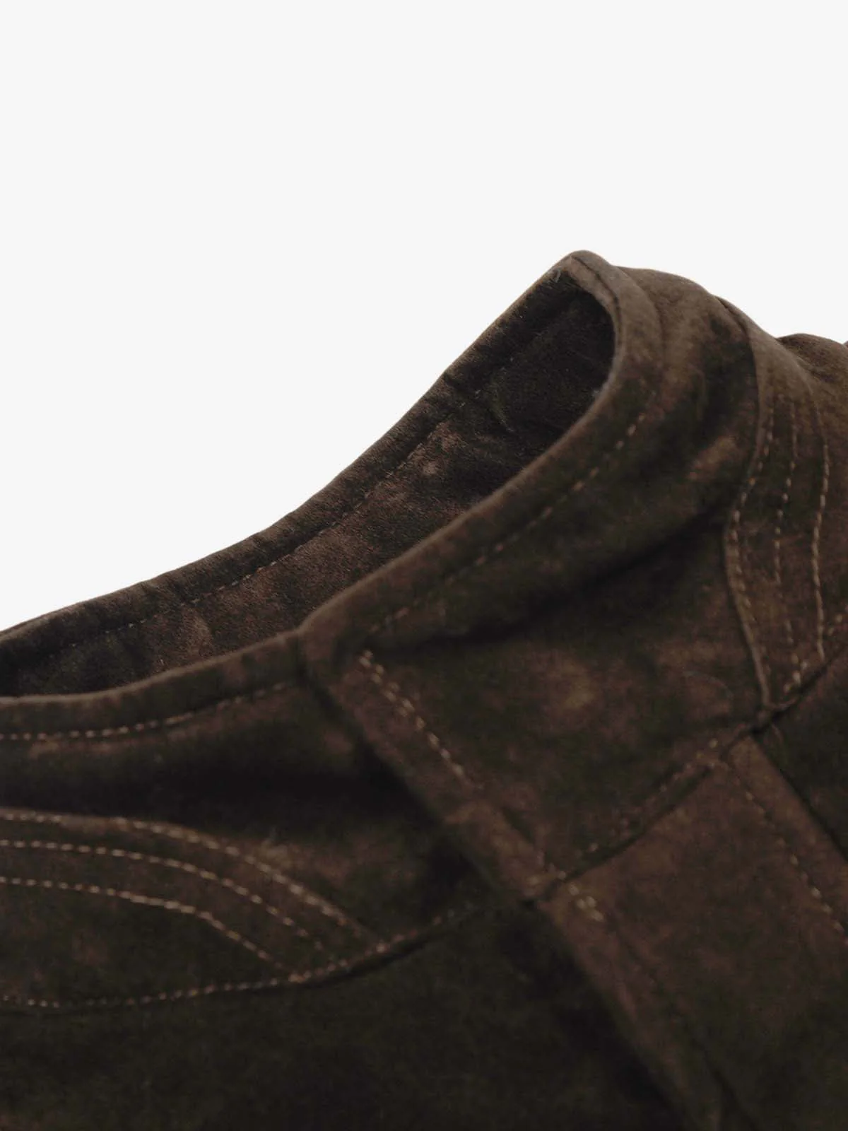 Vintage Suede Embroidered Metal Clip Down Jacket - 2626 - Image 14
