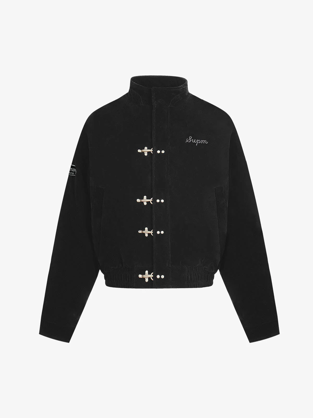 Vintage Suede Embroidered Metal Clip Down Jacket - 2626 - Image 2