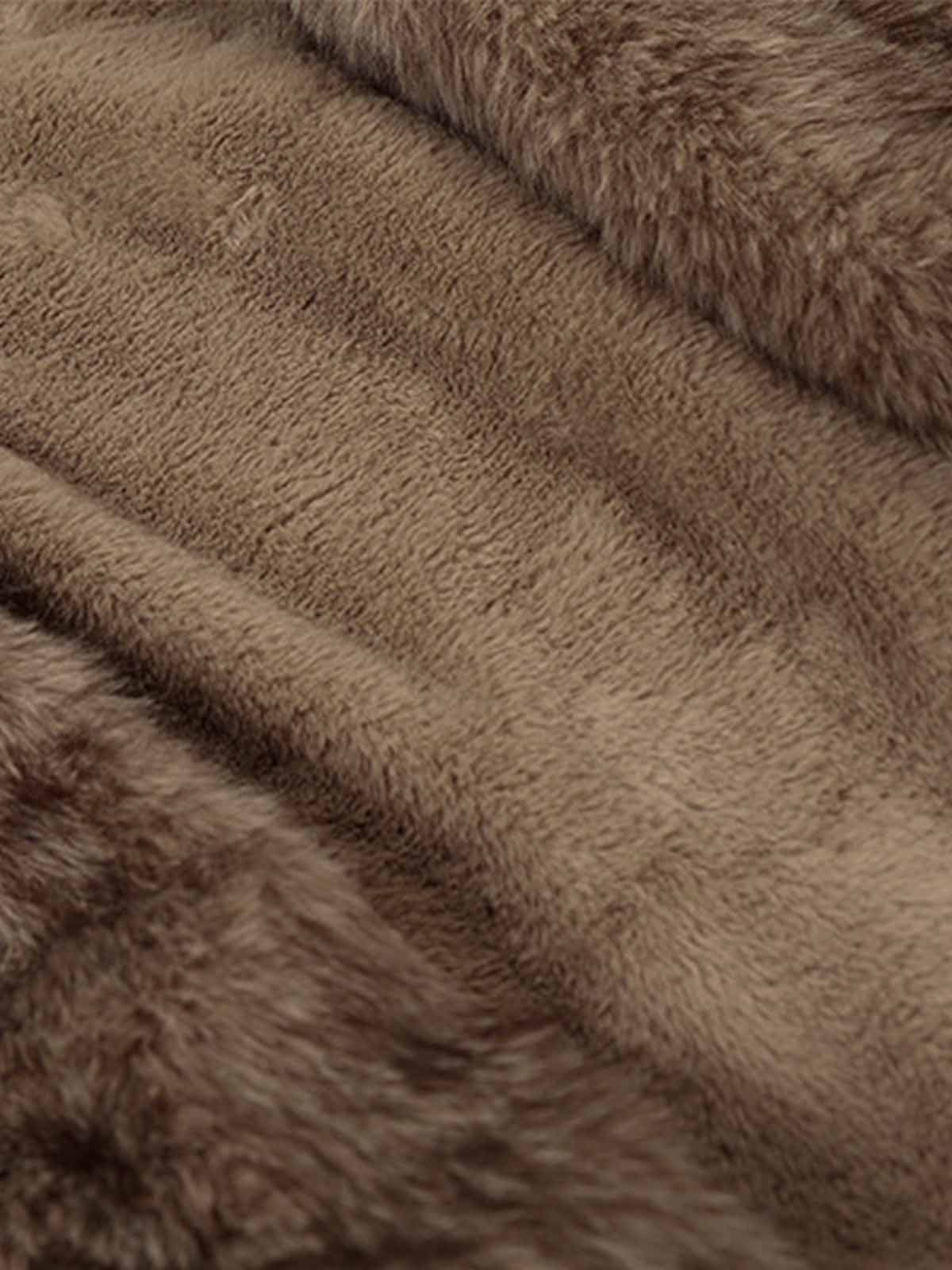 Vintage Suede Faux Fur Lined Buckle Bomber Jacket - Image 10