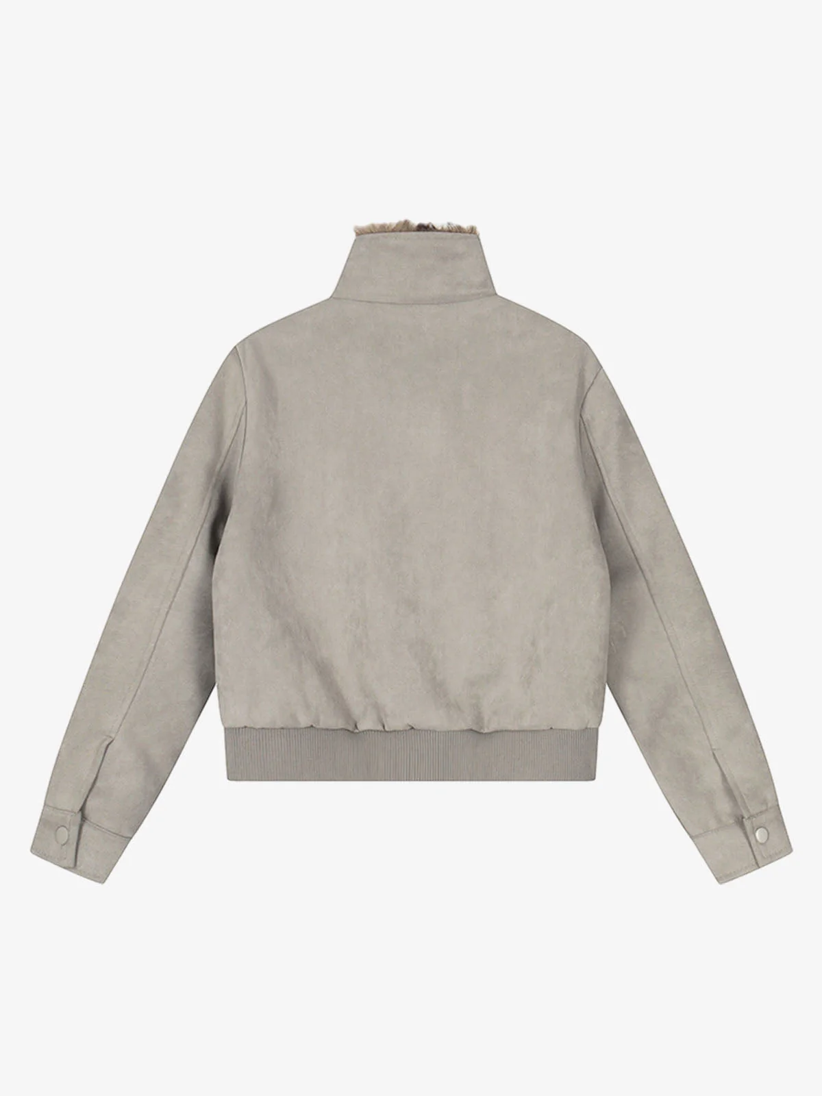 Vintage Suede Faux Fur Lined Buckle Bomber Jacket - Image 2