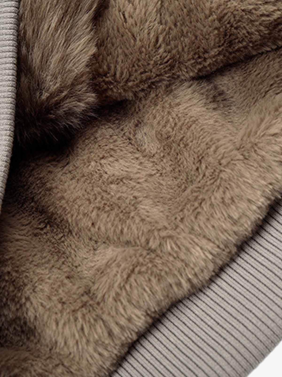 Vintage Suede Faux Fur Lined Buckle Bomber Jacket - Image 3