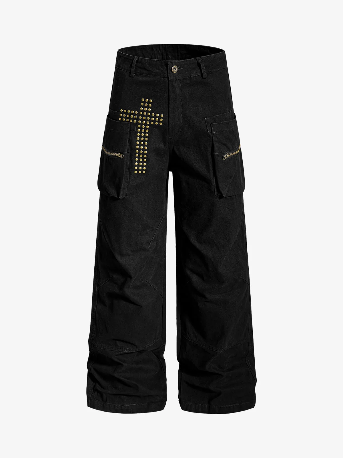Vintage Utility Studded Cross Straight Leg Pants - Image 2