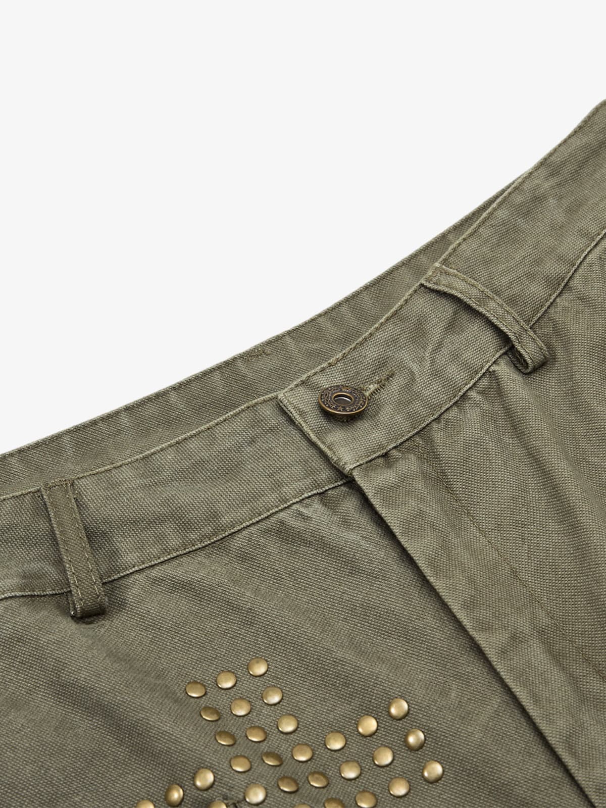 Vintage Utility Studded Cross Straight Leg Pants - Image 5