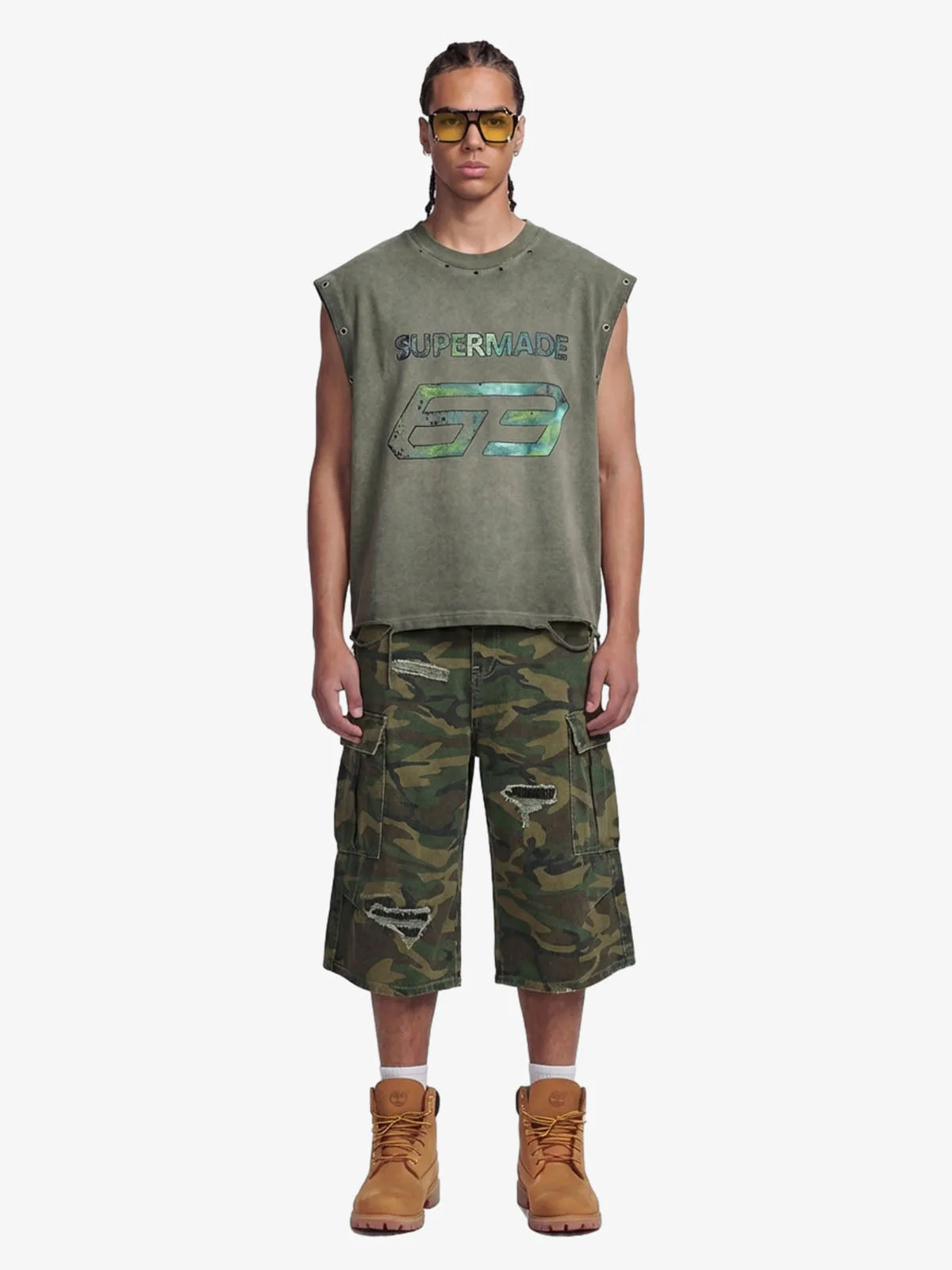 Vintage Washed 63 Graphic Sleeveless T-Shirt - Image 3