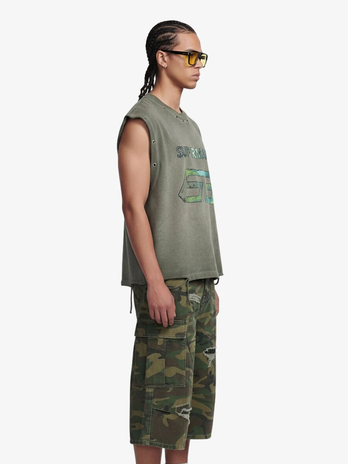 Vintage Washed 63 Graphic Sleeveless T-Shirt - Image 4