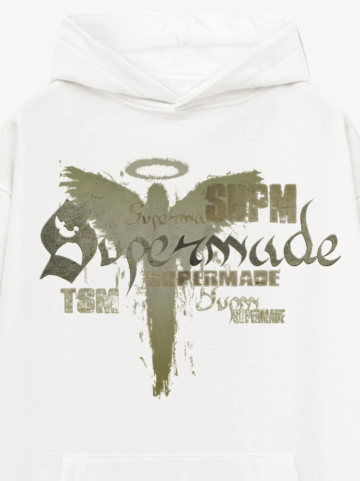 Vintage Washed Angel Halo Distressed Letter Graphic Hoodie - Image 7