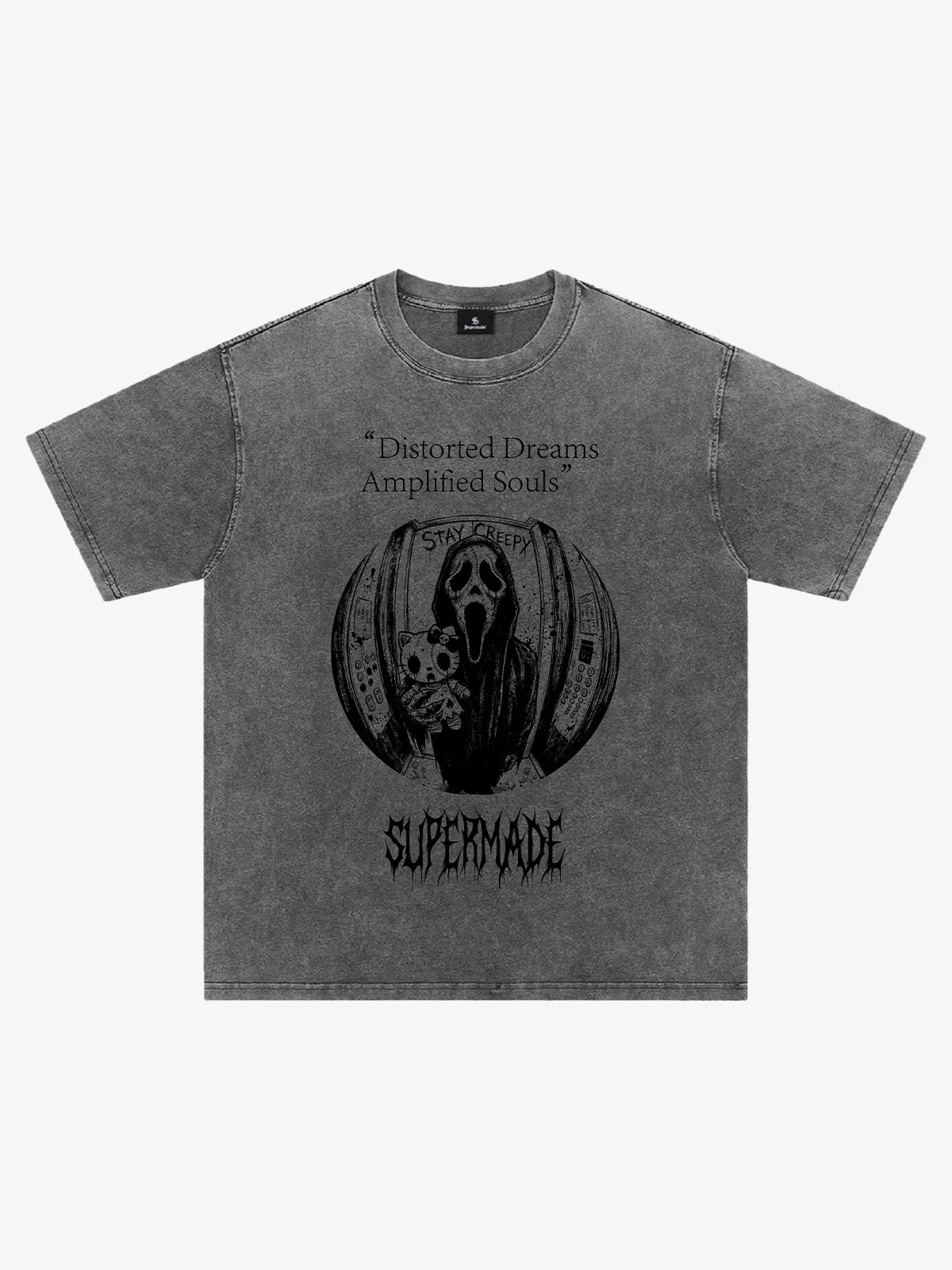 Vintage Washed Distorted Graphic T-Shirt - Image 3