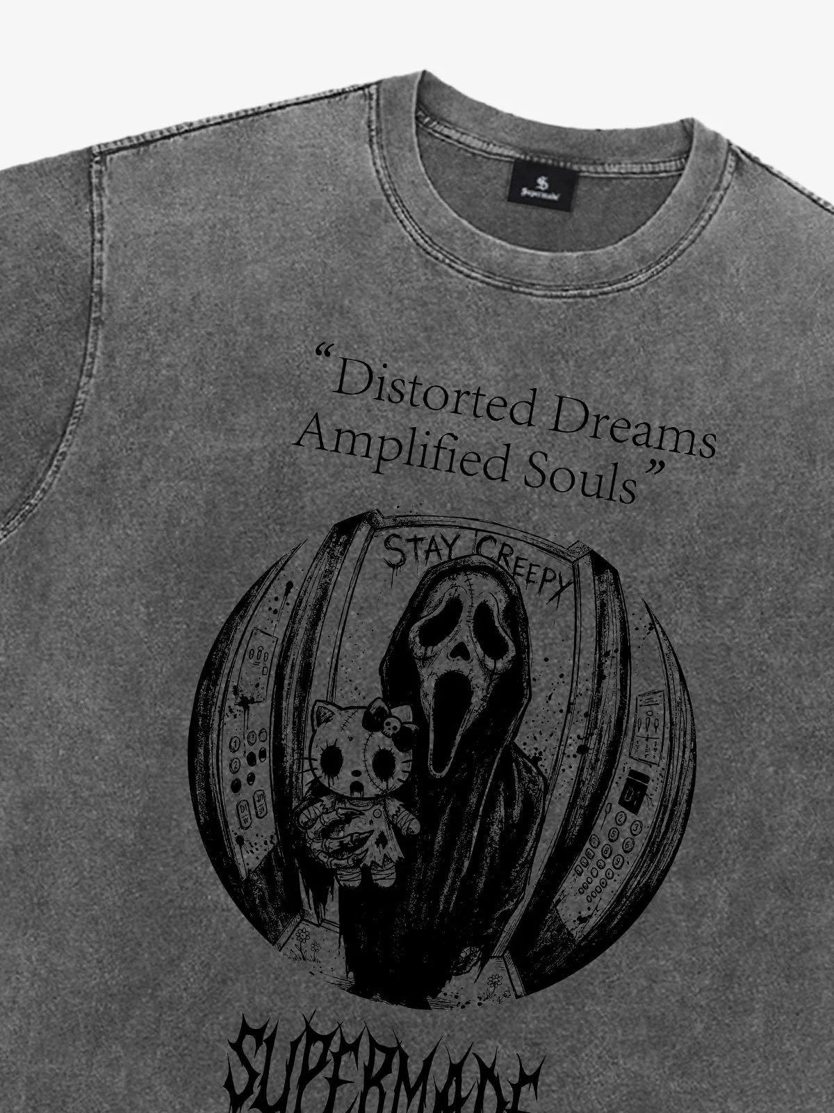 Vintage Washed Distorted Graphic T-Shirt - Image 5