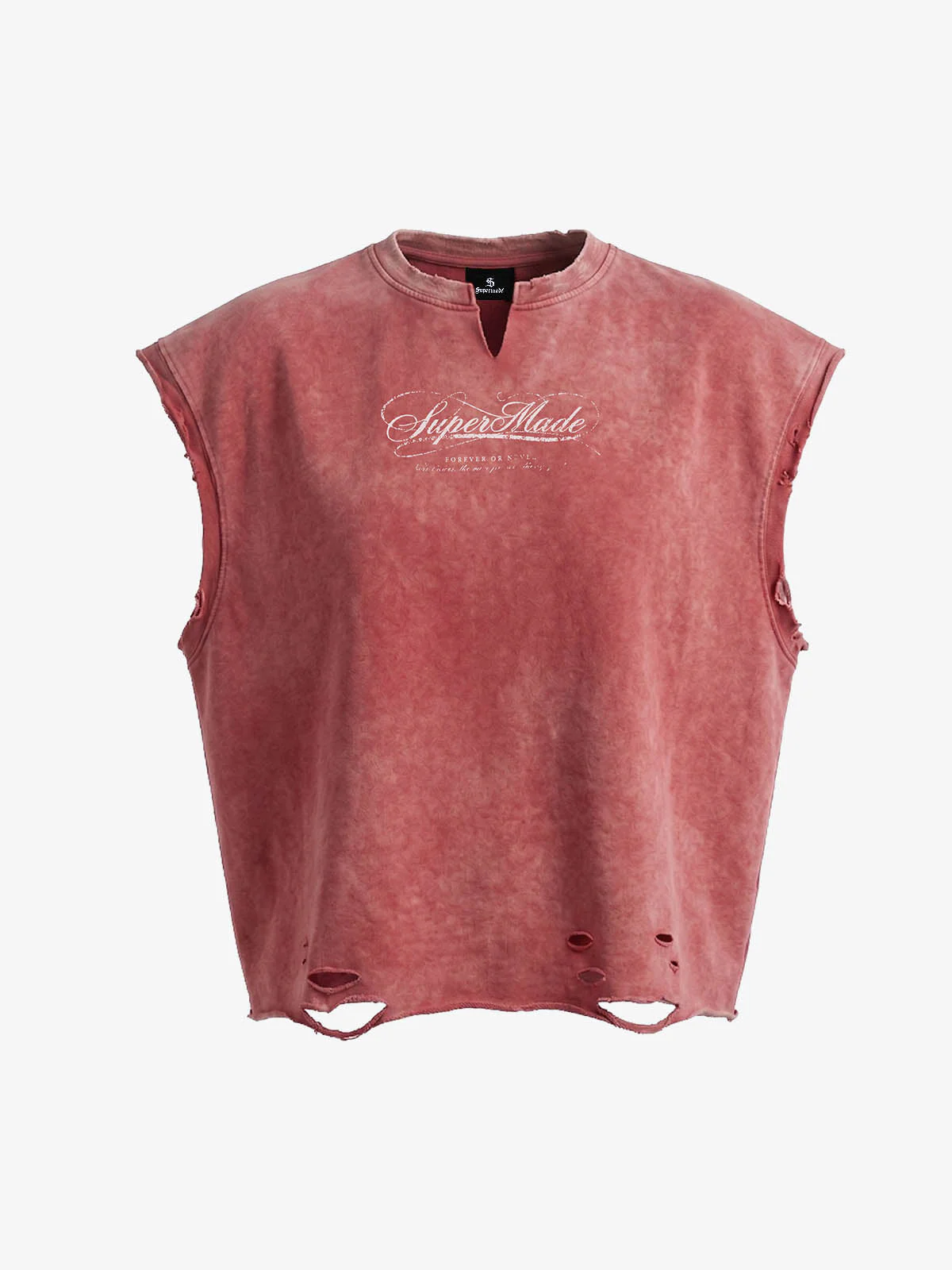 Vintage Washed Distressed Angel Graphic Sleeveless T-Shirt - Image 2
