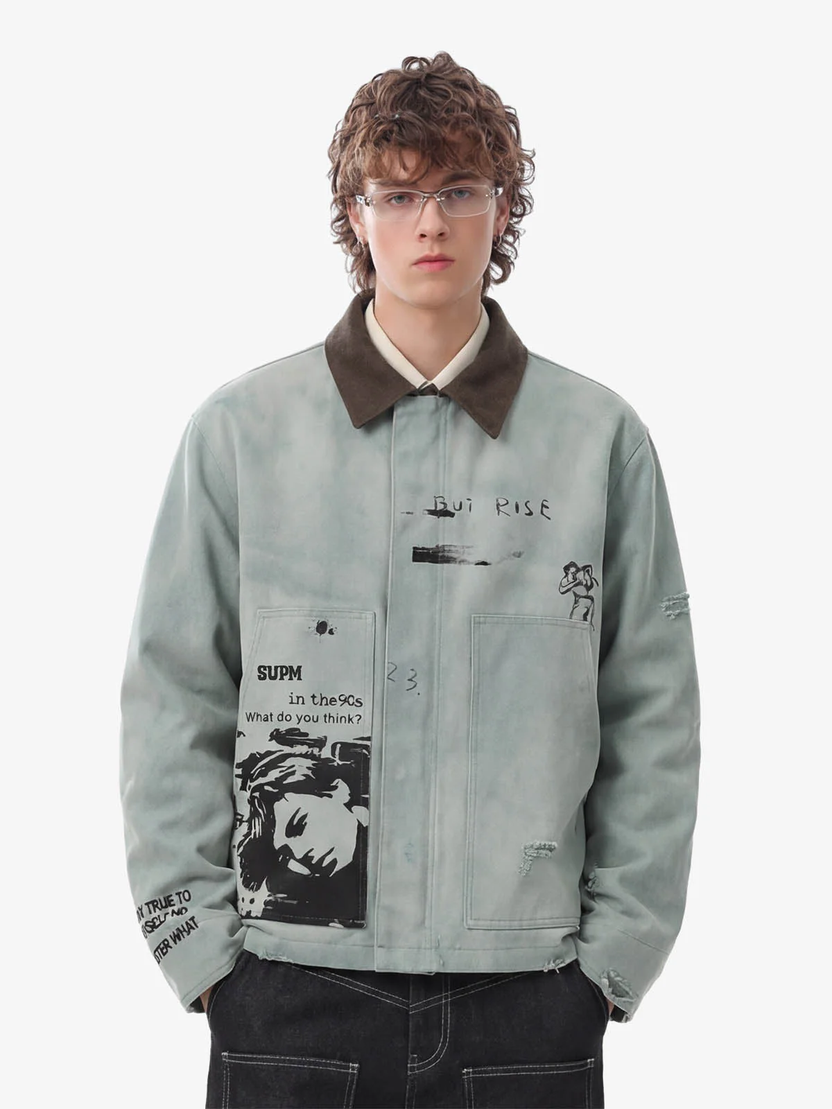 Vintage Washed Distressed Barn Work Jacket - 2582