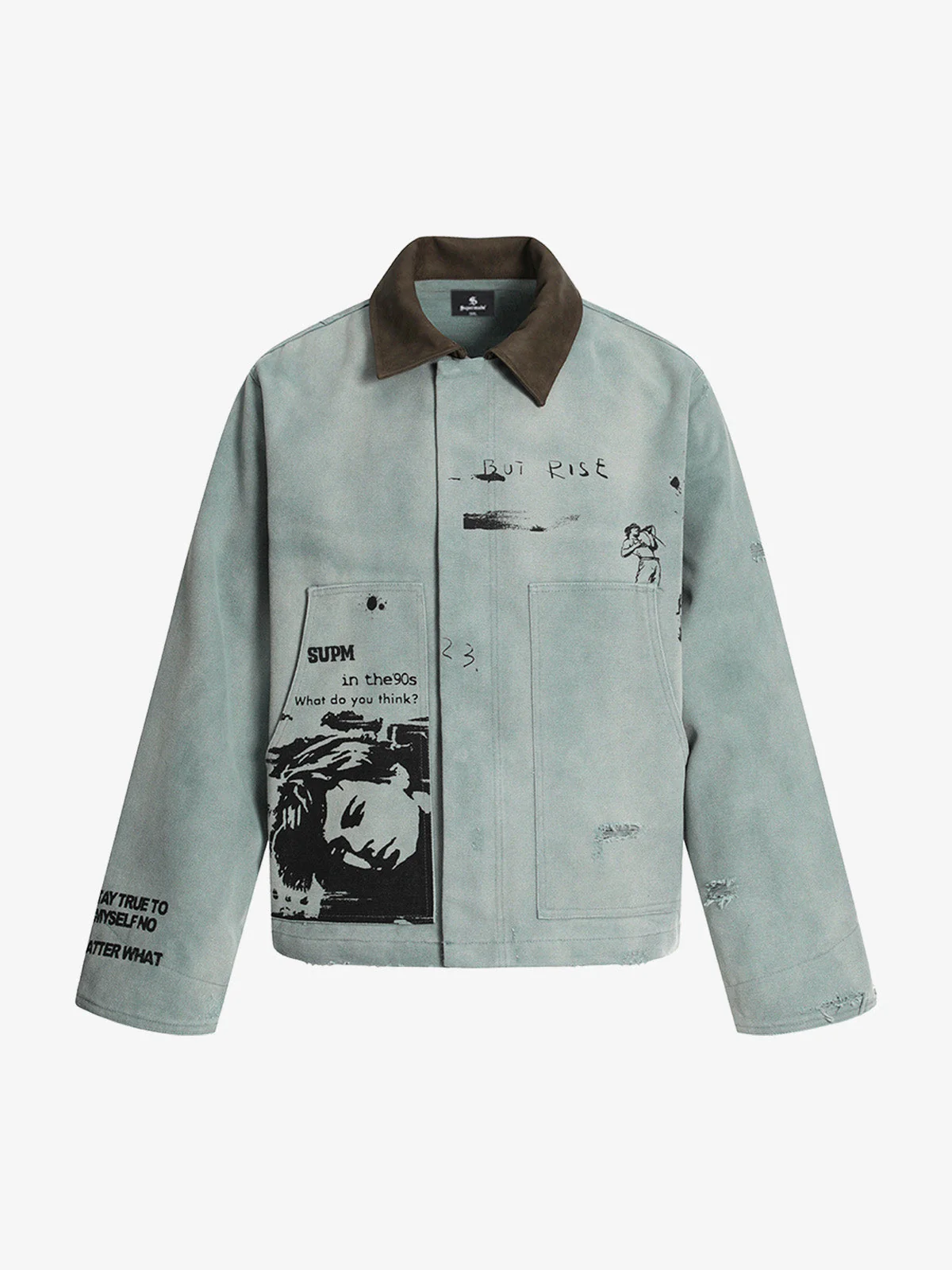 Vintage Washed Distressed Barn Work Jacket - 2582 - Image 2