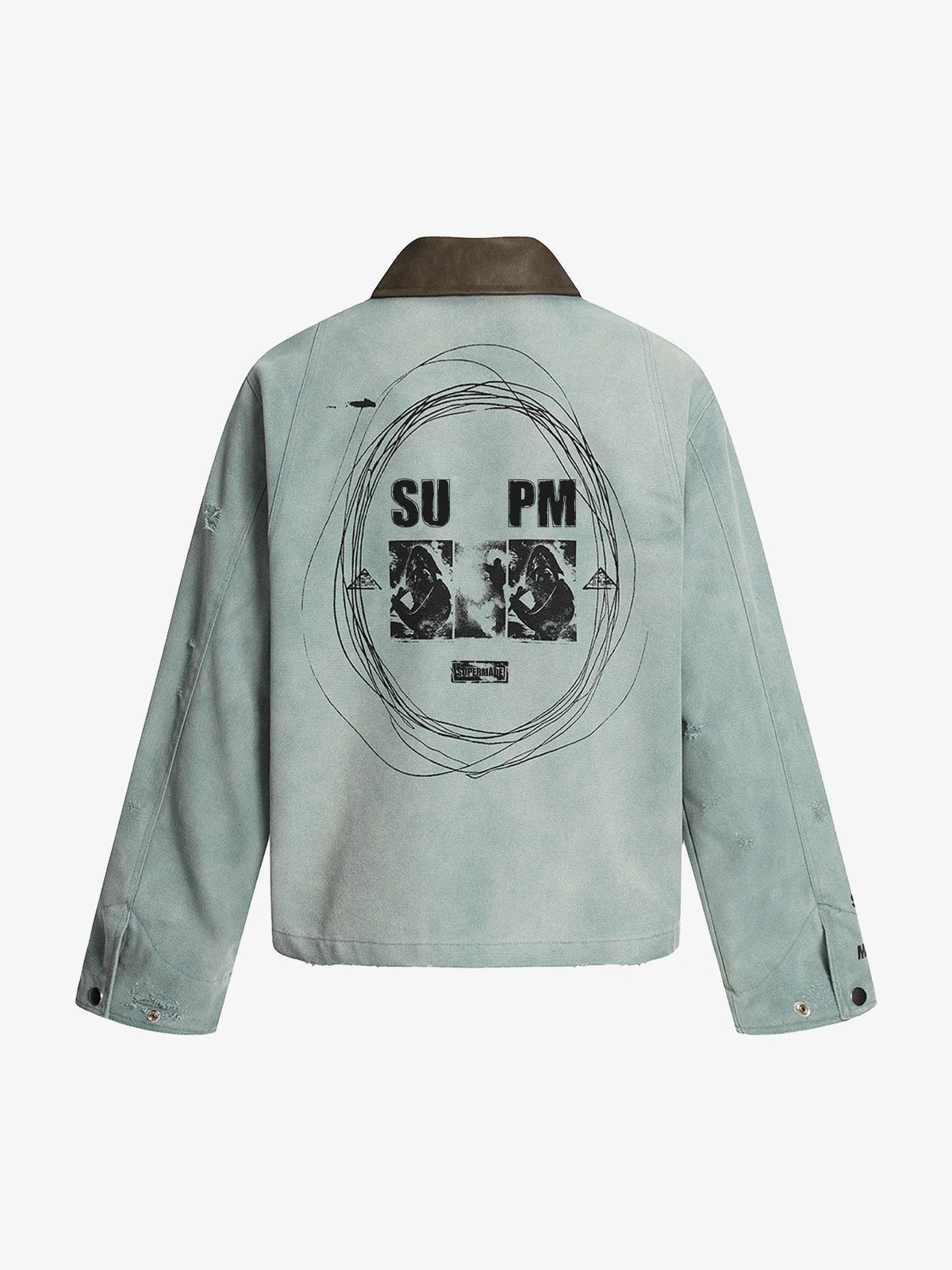 Vintage Washed Distressed Barn Work Jacket - 2582 - Image 7