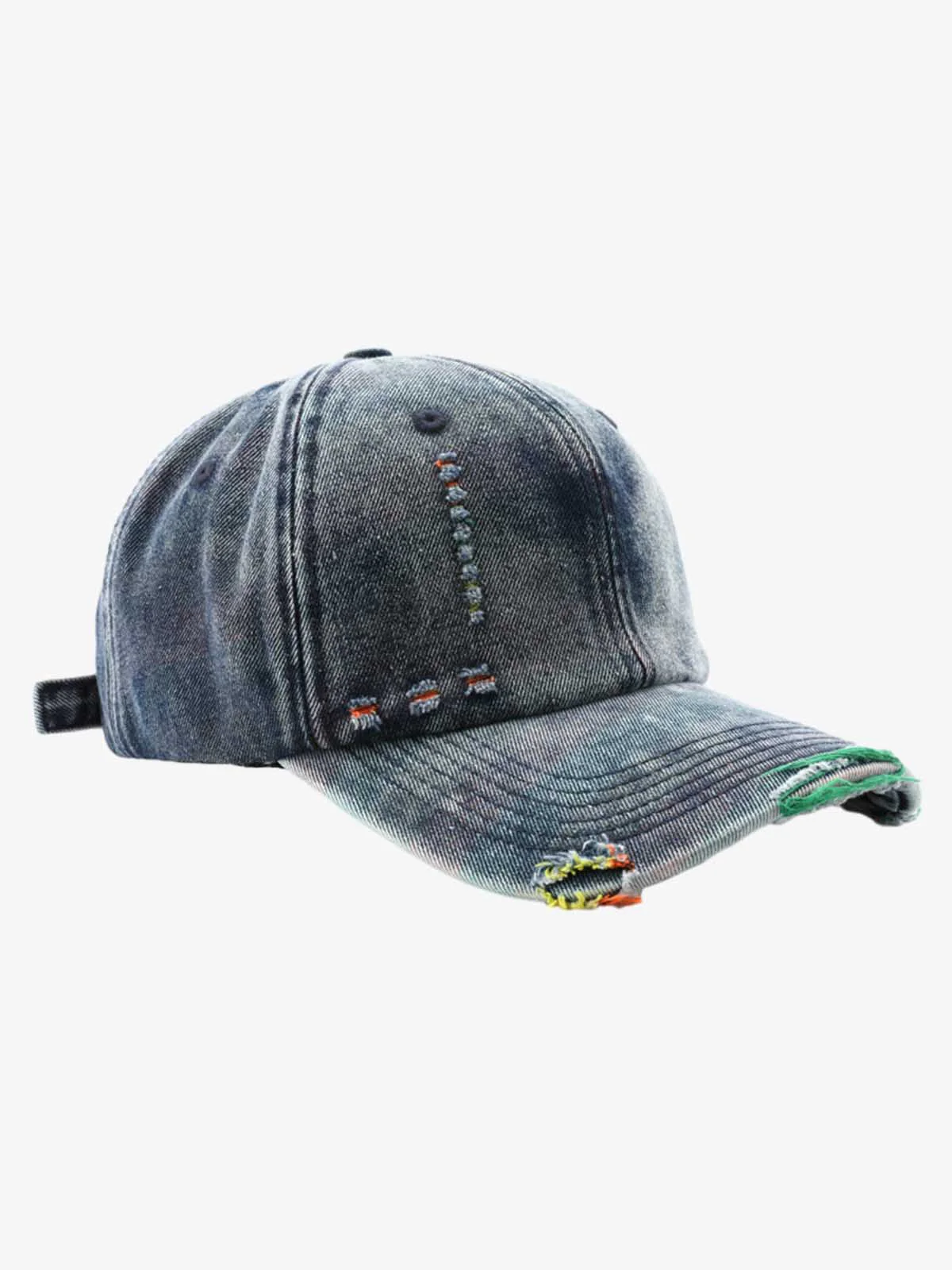 Vintage Washed Distressed Denim Baseball Cap - Image 2