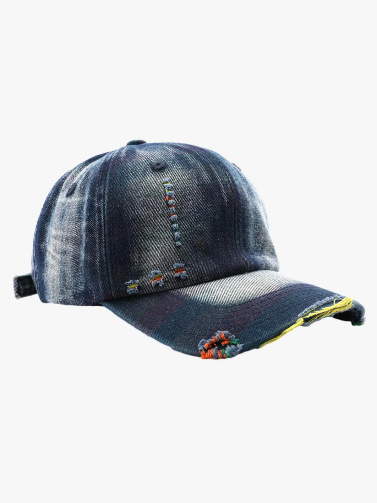 Vintage Washed Distressed Denim Baseball Cap - Image 3